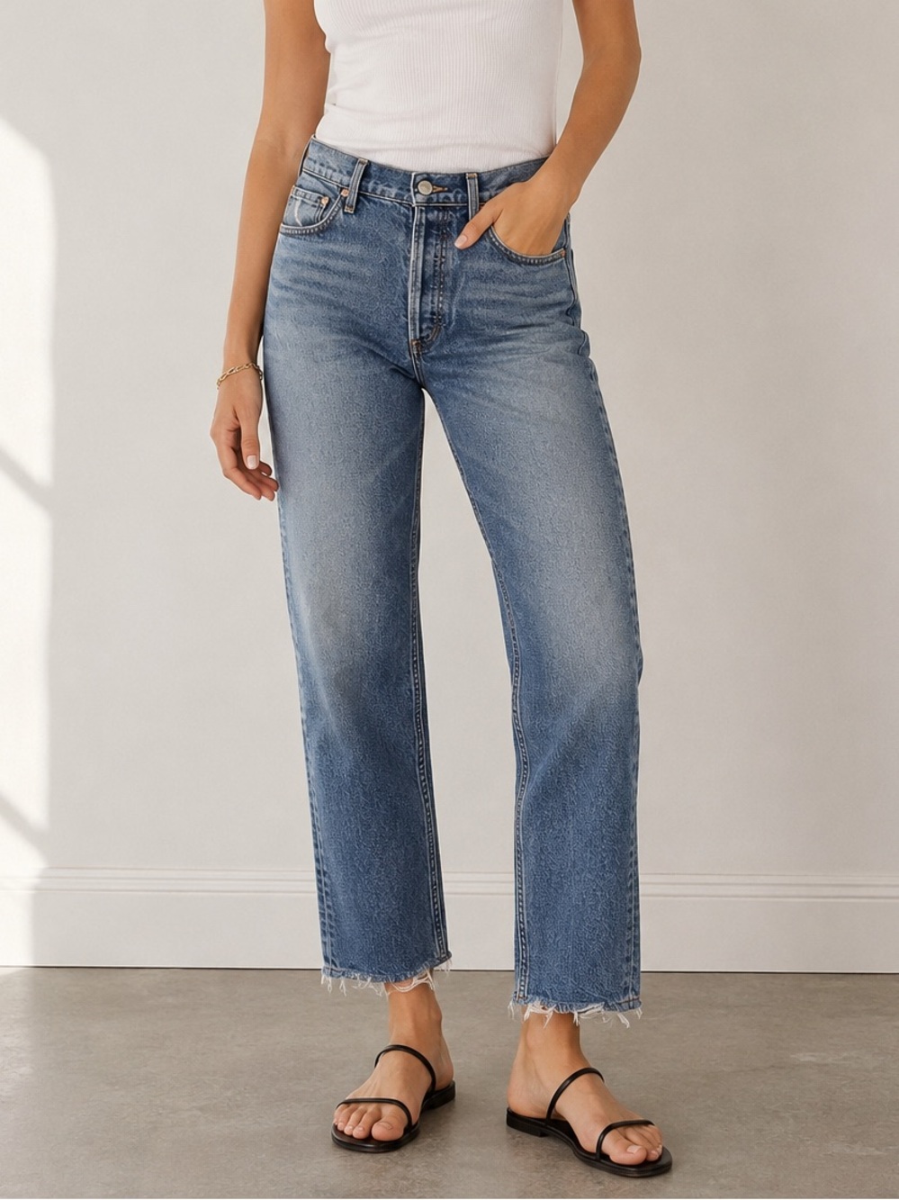 Citizens of Humanity Jolene Jeans 27 High Rise Straight Leg Premium Vintage Wash